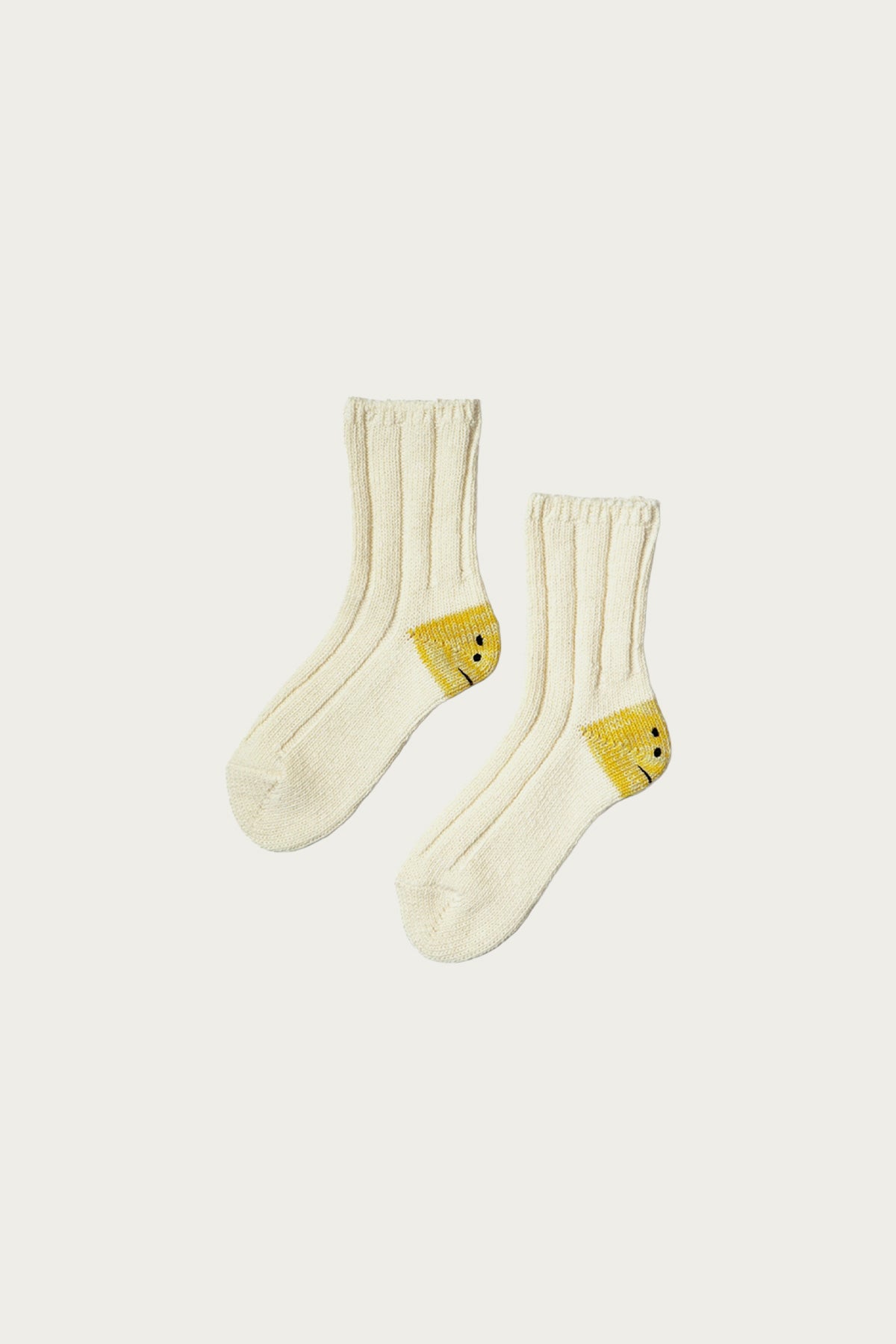 Kapital - 56 Yarns MA-1 RAINBOWY HAPPY HEEL Socks - White - Canoe Club