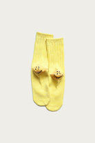 Kapital - 56 Yarns 3x1 Rib RAINBOWY HAPPY HEEL Socks - Yellow - Canoe Club