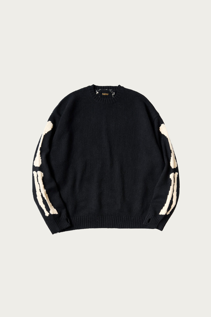 Kapital - 5G Wool BONE Crew Sweater - Black - Canoe Club