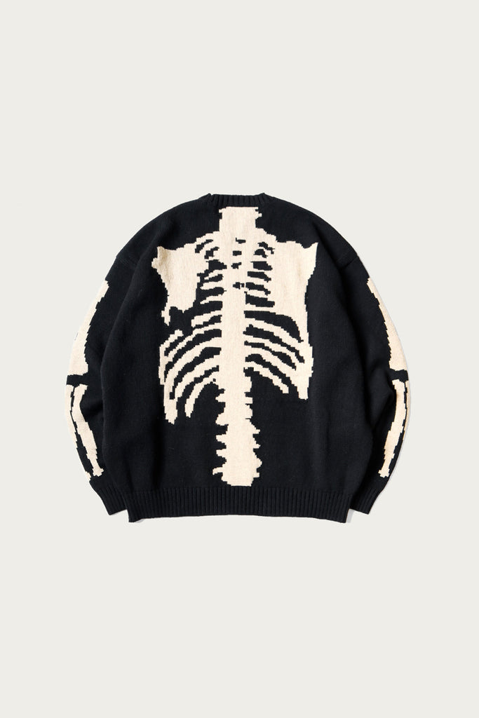 Kapital - 5G Wool BONE Crew Sweater - Black - Canoe Club