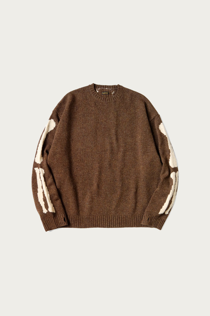 Kapital - 5G Wool BONE Crew Sweater - Brown - Canoe Club