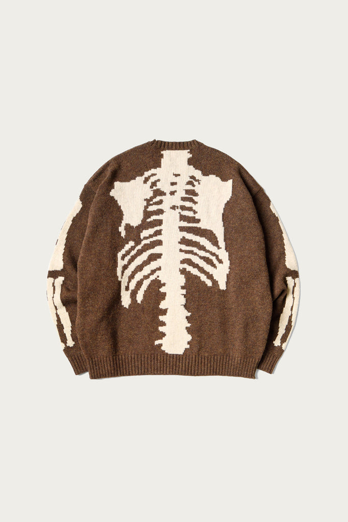 Kapital - 5G Wool BONE Crew Sweater - Brown - Canoe Club