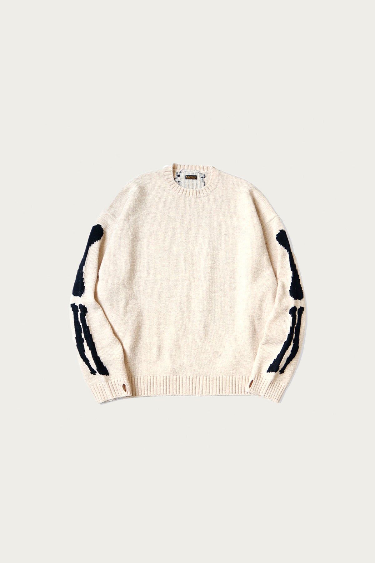 Kapital - 5G Wool BONE Crew Sweater - Natural - Canoe Club