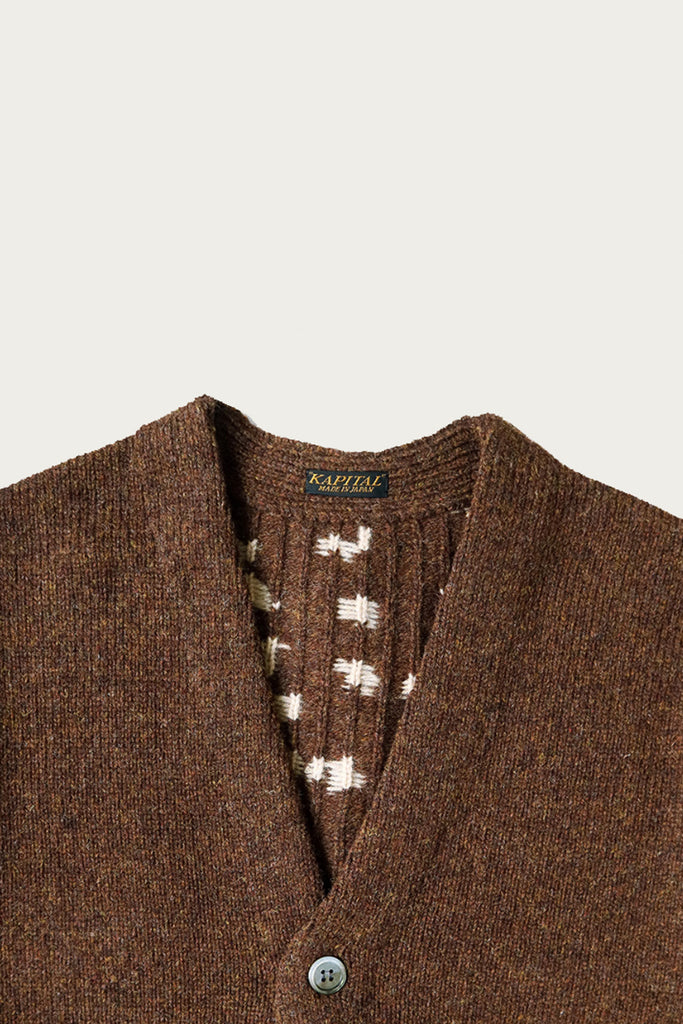 Kapital - 5G Wool Bone Short Cardigan - Brown - Canoe Club