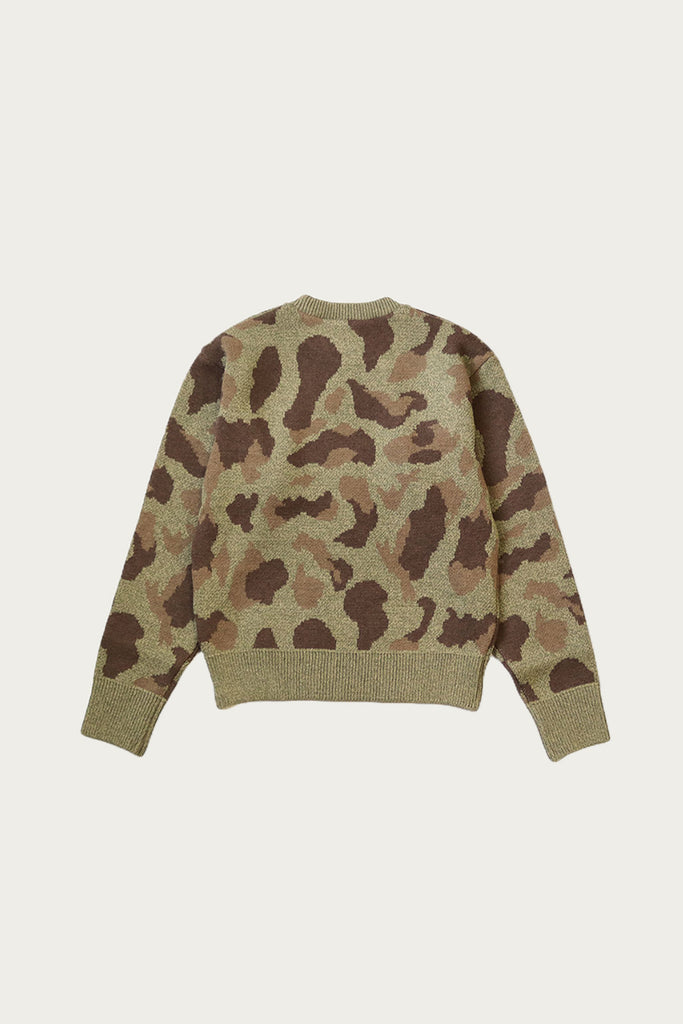 Kapital - 5G Camo Knit Vintage Crew Sweater - Khaki - Canoe Club