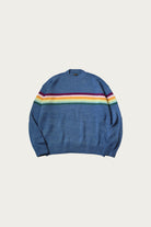 Kapital - 5G Cotton Knit 1-TONE PECKISH RAIBOW Crew Sweater - Blue - Canoe Club