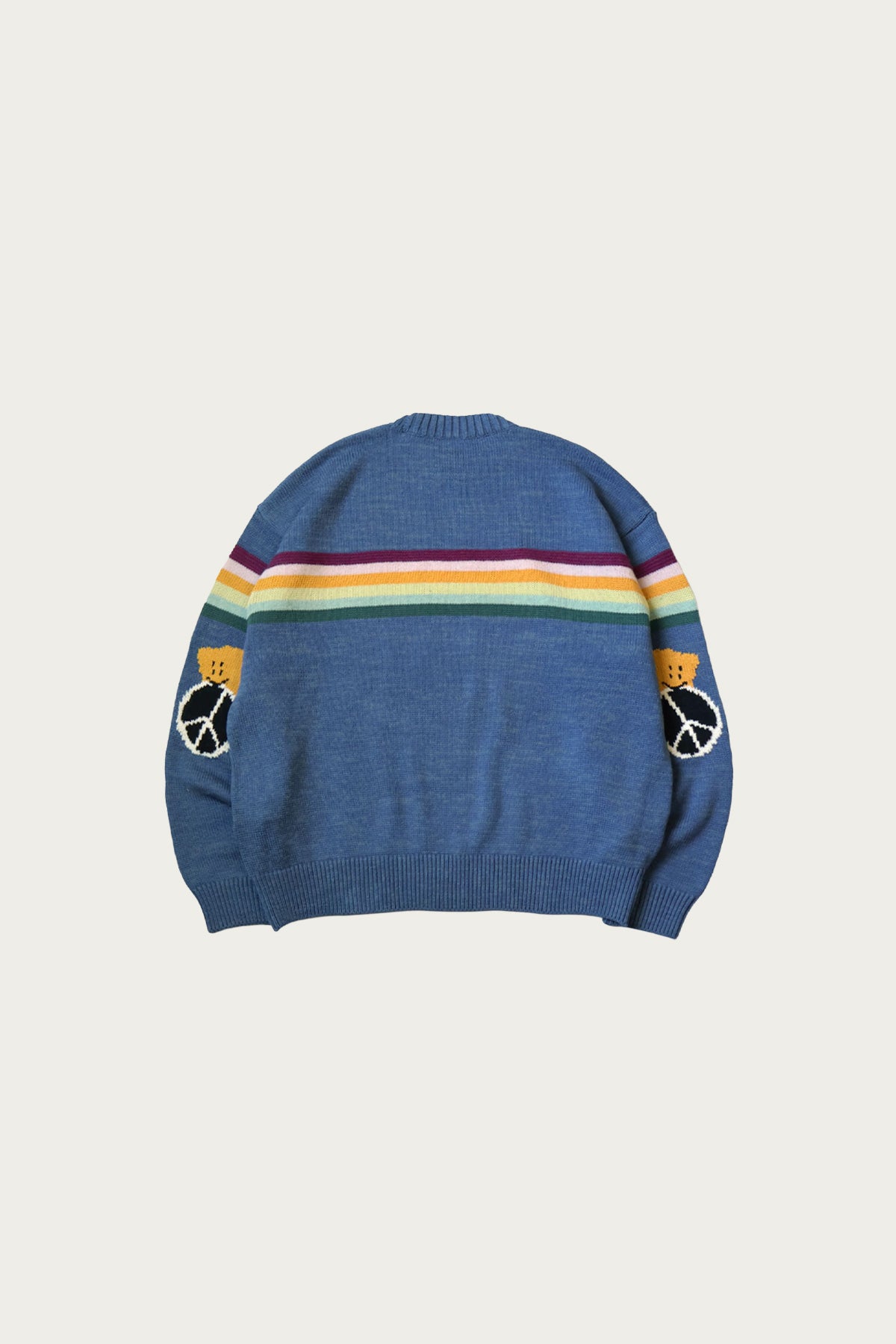 Kapital - 5G Cotton Knit 1-TONE PECKISH RAIBOW Crew Sweater - Blue - Canoe Club