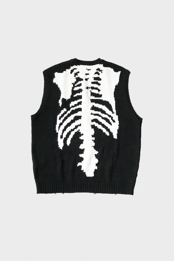 Kapital - 5G Cotton Knit BONE Vest - Black - Canoe Club