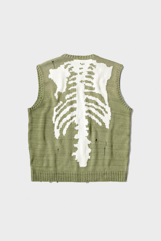 Kapital - 5G Cotton Knit BONE Vest - Khaki - Canoe Club