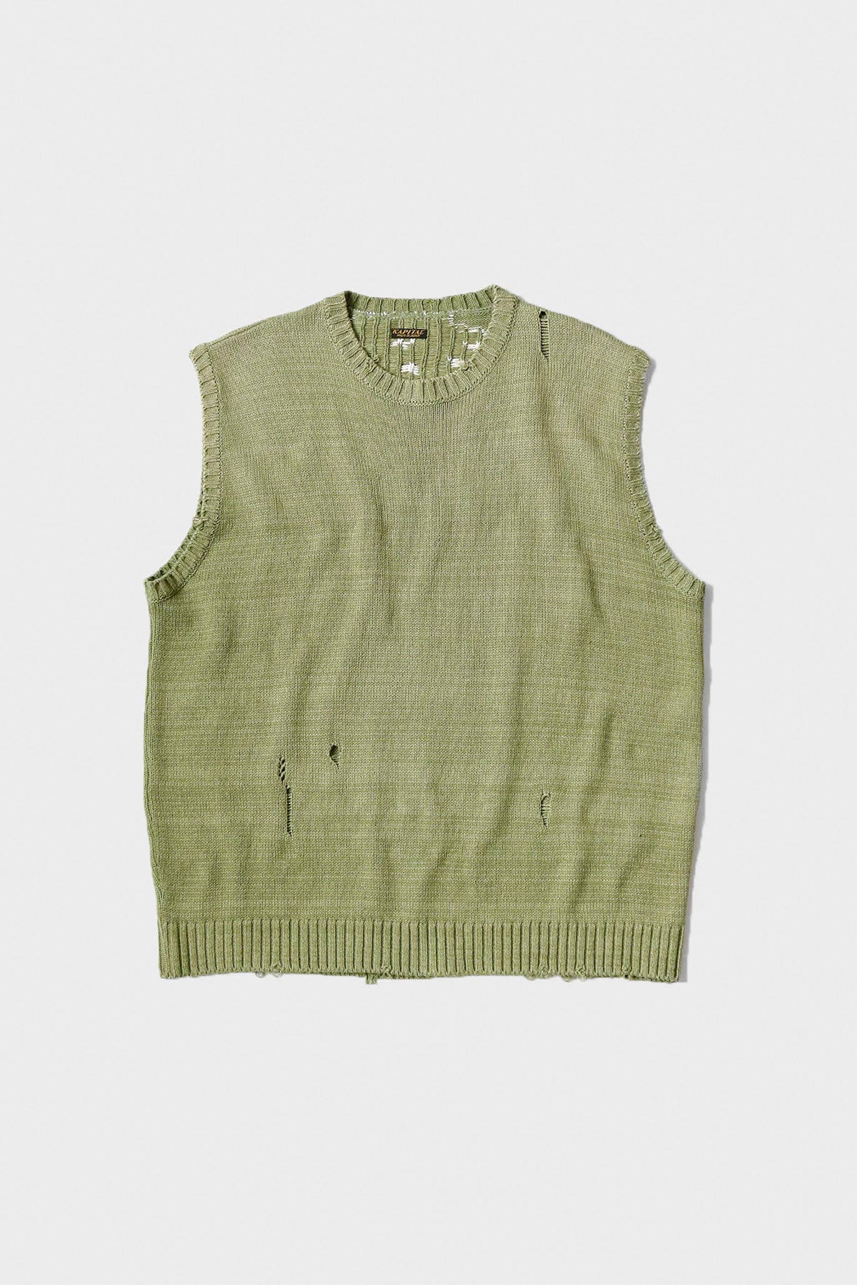 Kapital - 5G Cotton Knit BONE Vest - Khaki - Canoe Club