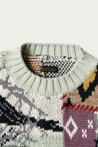 Kapital - 5G Cotton Knit Patchwork BIG Crew Sweater(Cat&Raven) - Mint - Canoe Club