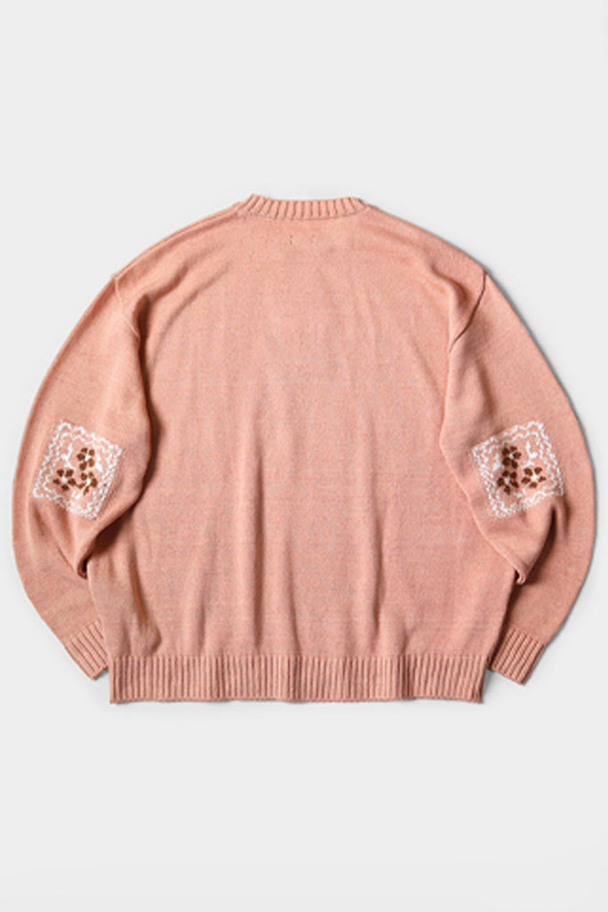 Kapital - 5G Cotton Knit PECKISH RAINBOWY Crew Sweater - Pink - Canoe Club