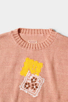 Kapital - 5G Cotton Knit PECKISH RAINBOWY Crew Sweater - Pink - Canoe Club