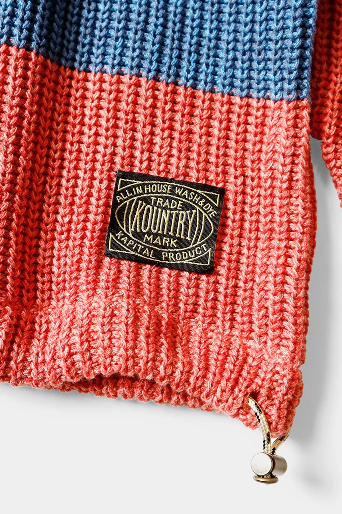 Kapital - 5G Cotton Knit RUGGER Shirt - Sax/Red - Canoe Club
