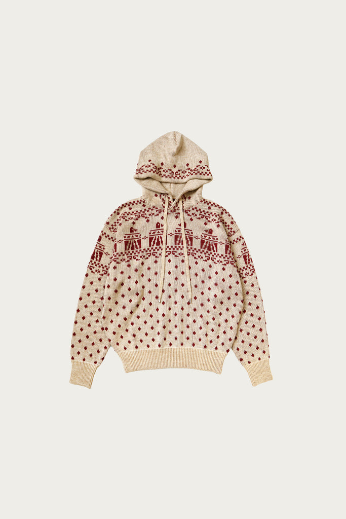 Kapital - 5G Jacquard Knit Hood Sweater - Red - Canoe Club