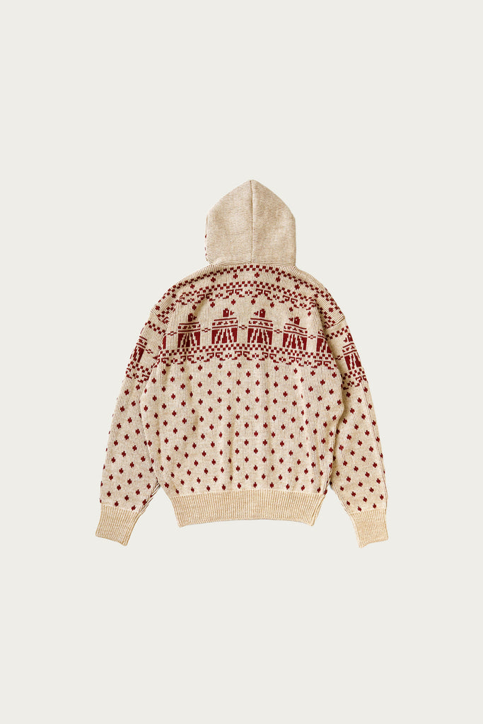 Kapital - 5G Jacquard Knit Hood Sweater - Red - Canoe Club