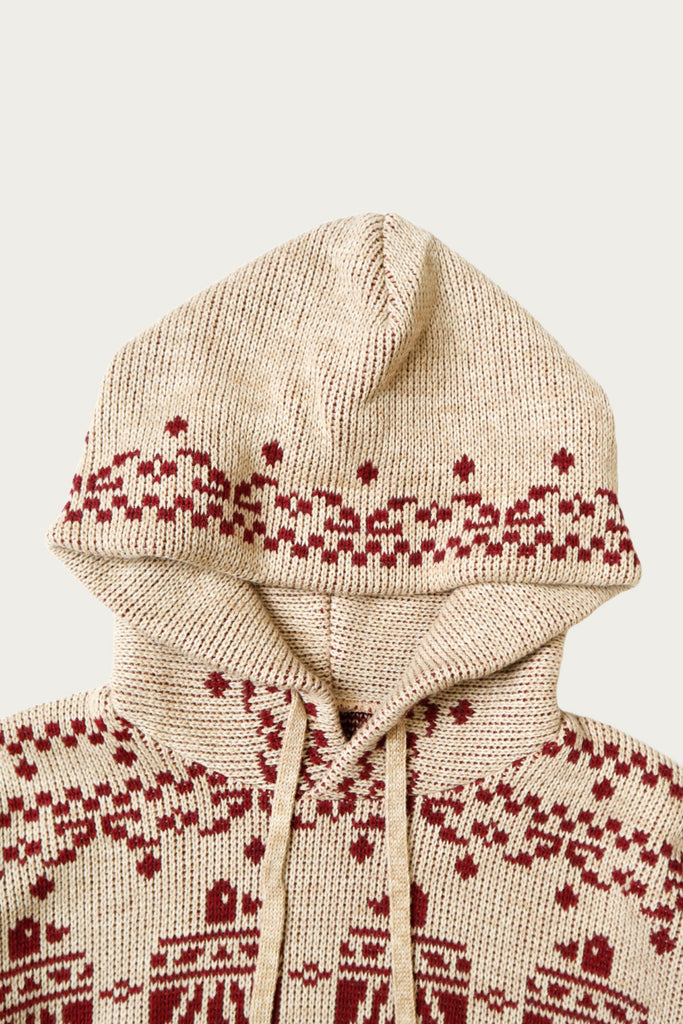 Kapital - 5G Jacquard Knit Hood Sweater - Red - Canoe Club