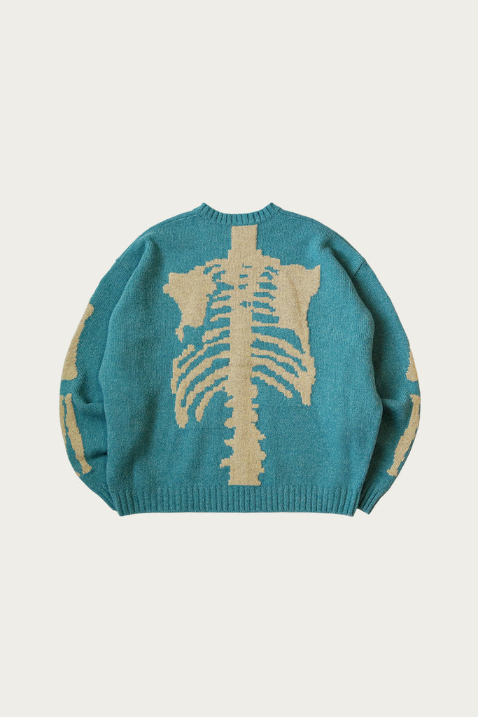 Kapital - 5G Wool BONE Crew Sweater - Sax - Canoe Club
