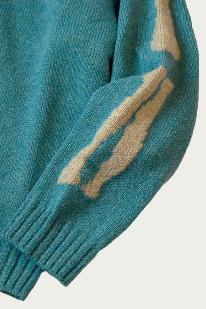 Kapital - 5G Wool BONE Crew Sweater - Sax - Canoe Club