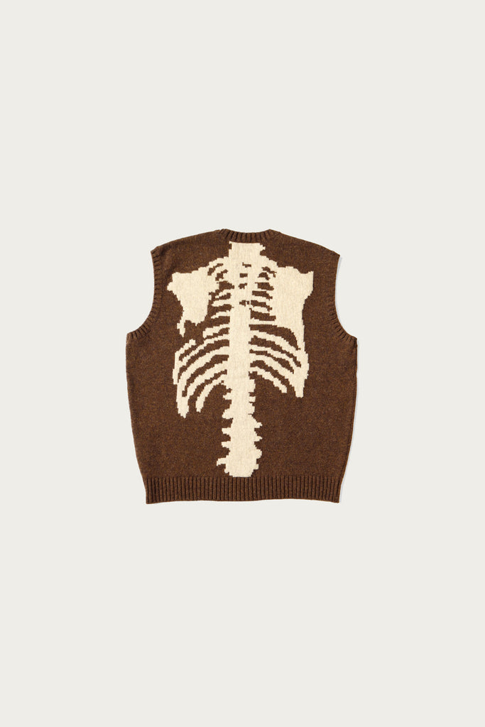 Kapital - 5G Wool BONE Vest - Brown - Canoe Club