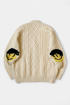 Kapital - 5G Wool Cable Knit Elbow-CATPITAL Cardigan - Ecru - Canoe Club