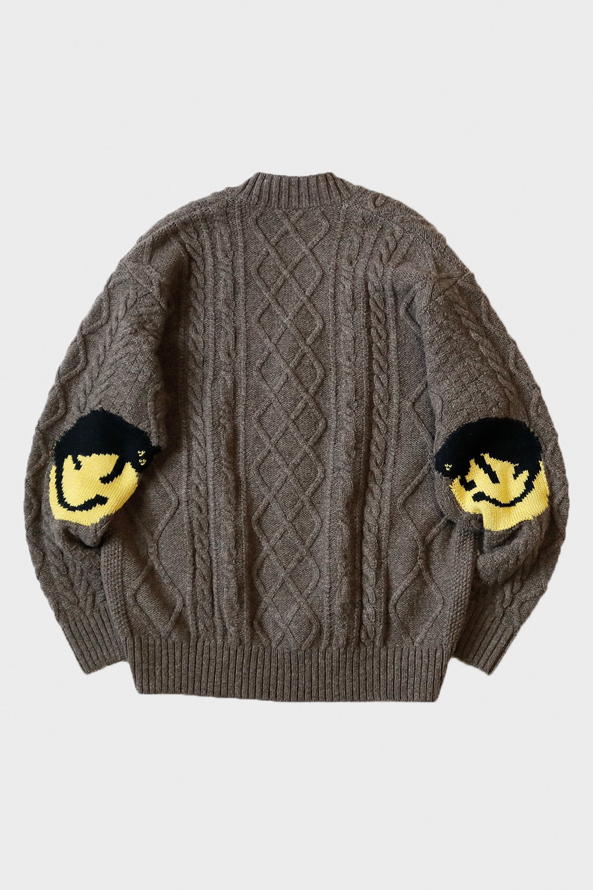 Kapital - 5G Wool Cable Knit Elbow-CATPITAL Cardigan - Moca Brown - Canoe Club