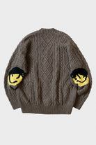 Kapital - 5G Wool Cable Knit Elbow-CATPITAL Cardigan - Moca Brown - Canoe Club