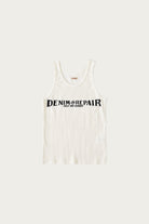 Kapital - 60/2 Stretch Jersey Tank Top (DENIM REPAIR) - White - Canoe Club