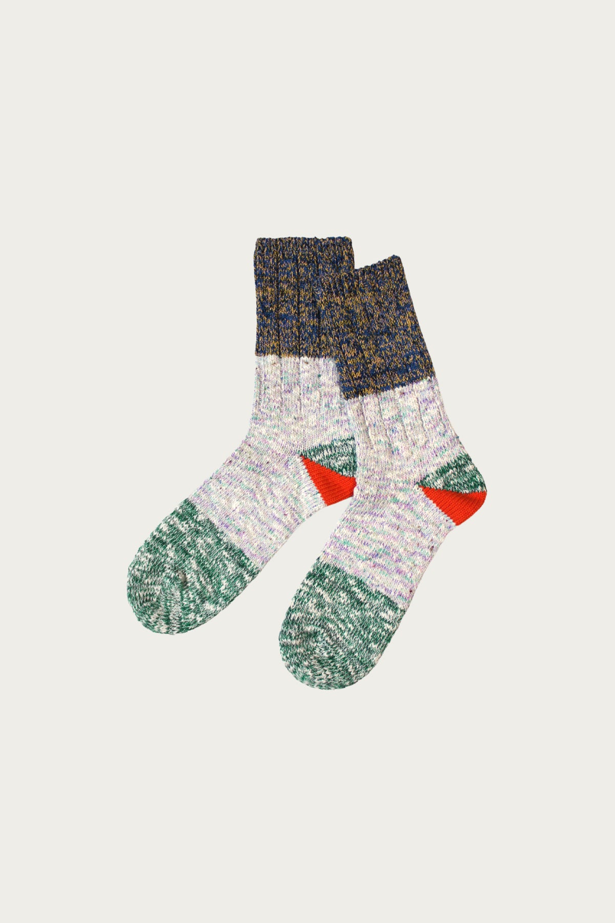 Kapital - 60 Yarns 2 TONES HEEL Socks - Green - Canoe Club