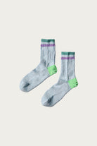 Kapital - 60 Yarns IVY RAINBOWY HAPPY HEEL-Hold Socks - Blue/Green - Canoe Club