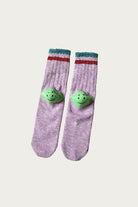 Kapital - 60 Yarns IVY RAINBOWY HAPPY HEEL-Hold Socks - Purple/Green - Canoe Club