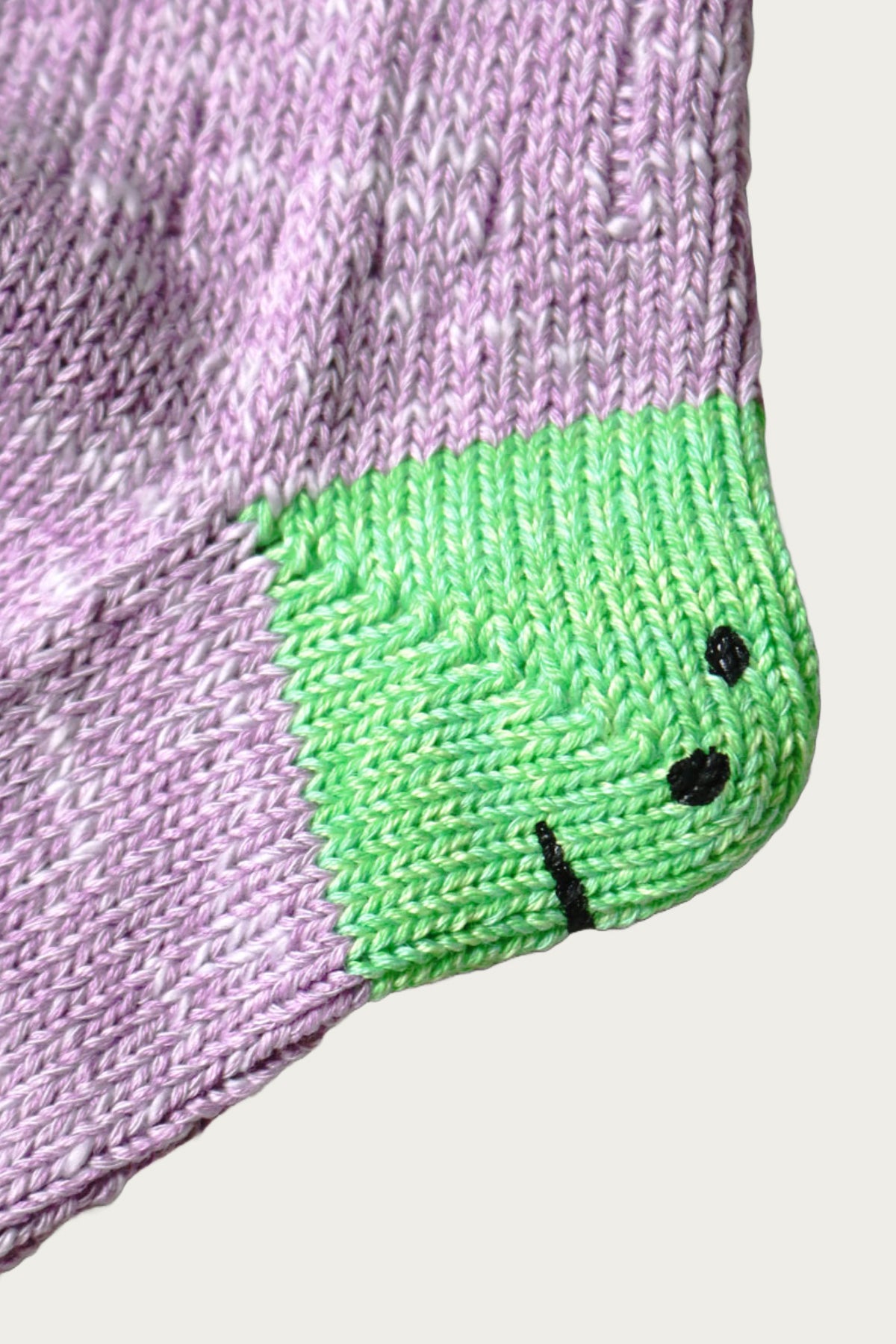 Kapital - 60 Yarns IVY RAINBOWY HAPPY HEEL-Hold Socks - Purple/Green - Canoe Club