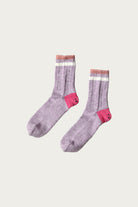 Kapital - 60 Yarns IVY RAINBOWY HAPPY HEEL-Hold Socks - Purple/Pink - Canoe Club