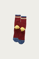 Kapital - 60 Yarns IVY RAINBOWY HAPPY HEEL-Hold Socks - Red/Blue - Canoe Club