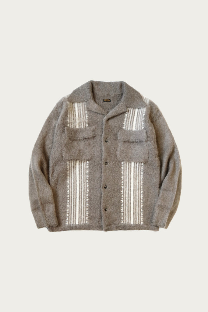 Kapital - 7G Mohair Knit Board Shirt - Taupe - Canoe Club