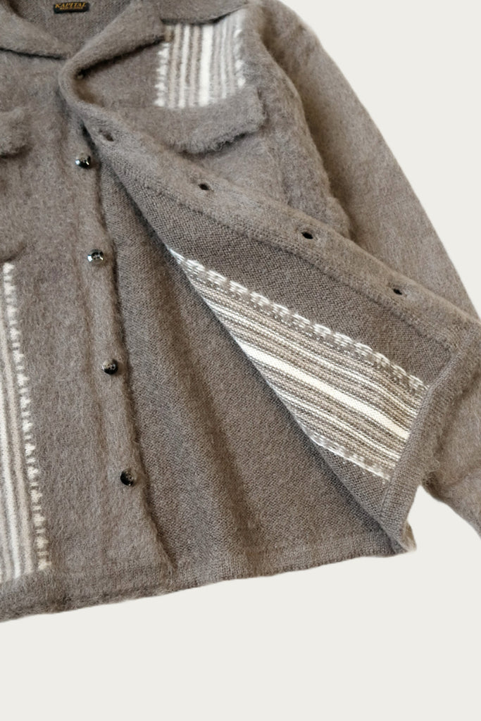 Kapital - 7G Mohair Knit Board Shirt - Taupe - Canoe Club