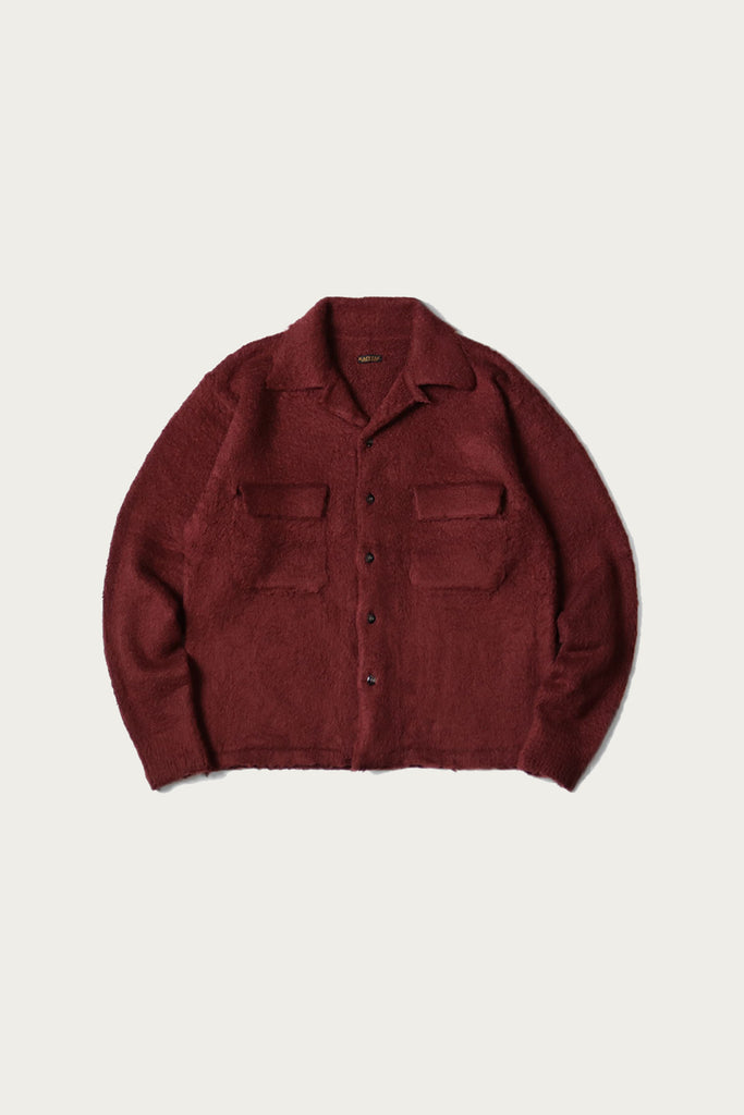 Kapital - 7G Shaggy Knit Board Shirt - Wine - Canoe Club