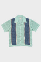 Kapital - 7G Crochet Knit TENNESSEE Aloha Polo - Blue - Canoe Club