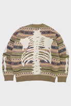 Kapital - 7G Wool FairIsle BONE Crew Sweater - Orange - Canoe Club