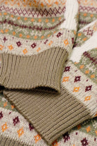 Kapital - 7G Wool FairIsle BONE Crew Sweater - Orange - Canoe Club