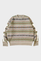 Kapital - 7G Wool FairIsle BONE Crew Sweater - Sax - Canoe Club