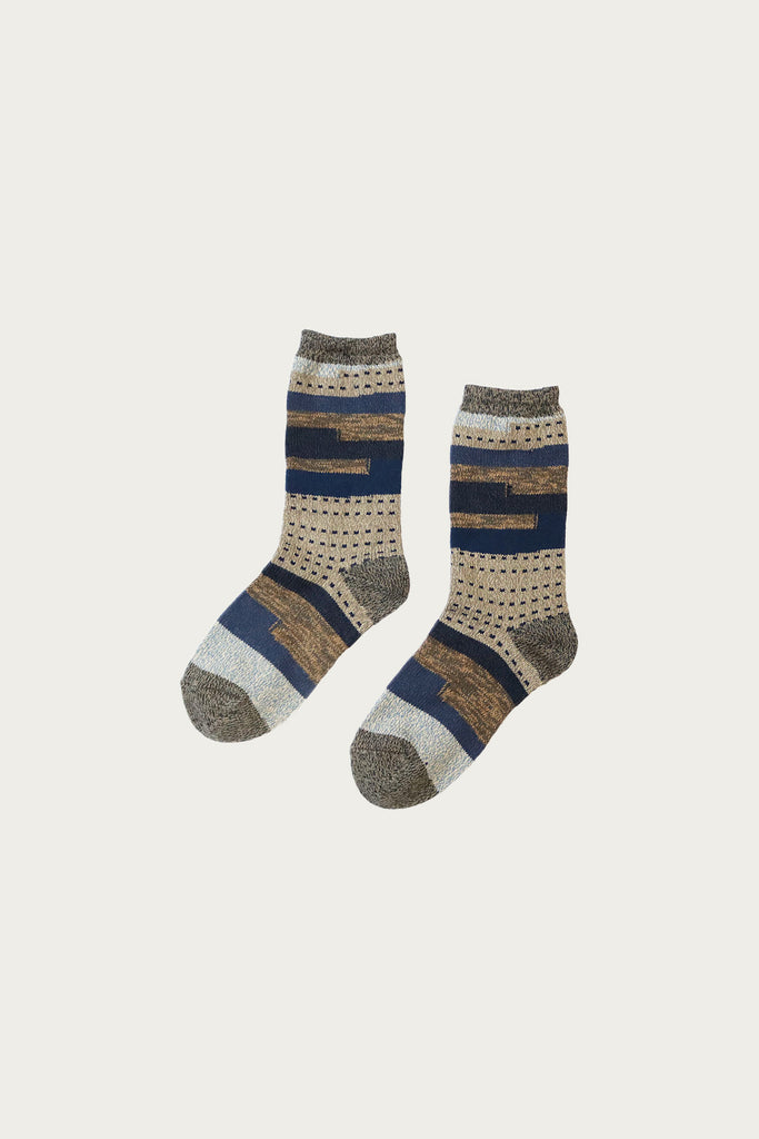 Kapital - 84 Yarns Patchwork KOMON KOGIN Socks - Beige - Canoe Club