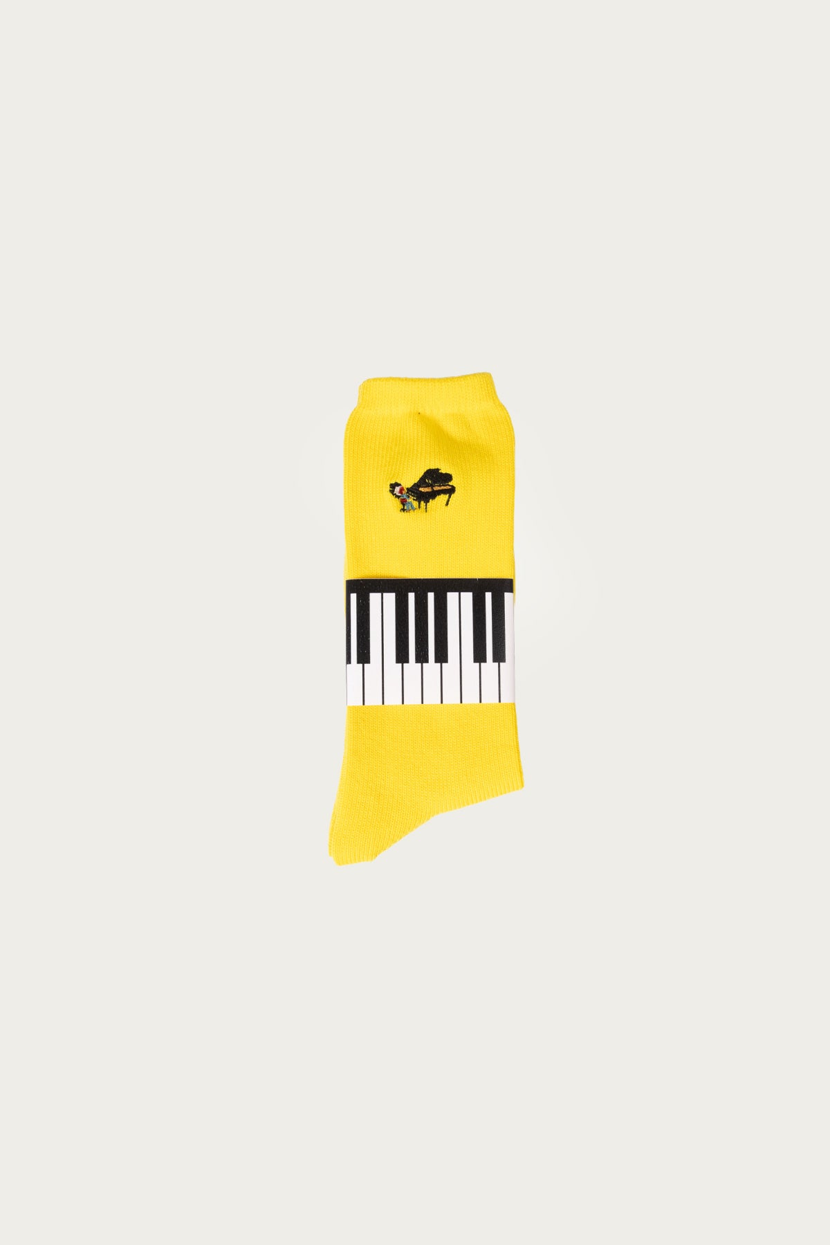 Kapital - 84 Yarns PIANO Embroidery Socks - Yellow - Canoe Club