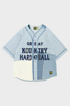 Kapital - 8oz Denim GREAT KOUNTRY Damaged Baseball Shirt - Canoe Club