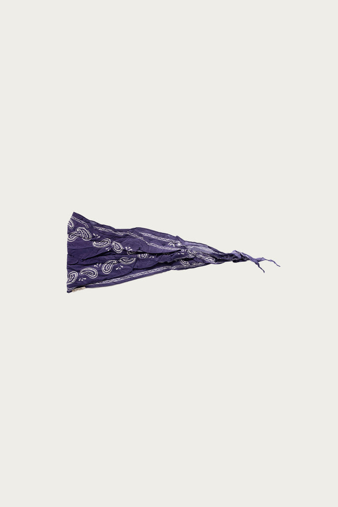 Kapital - WASHER Crinkle Silk Neckerchief (PECOS Paisley) - Purple - Canoe Club