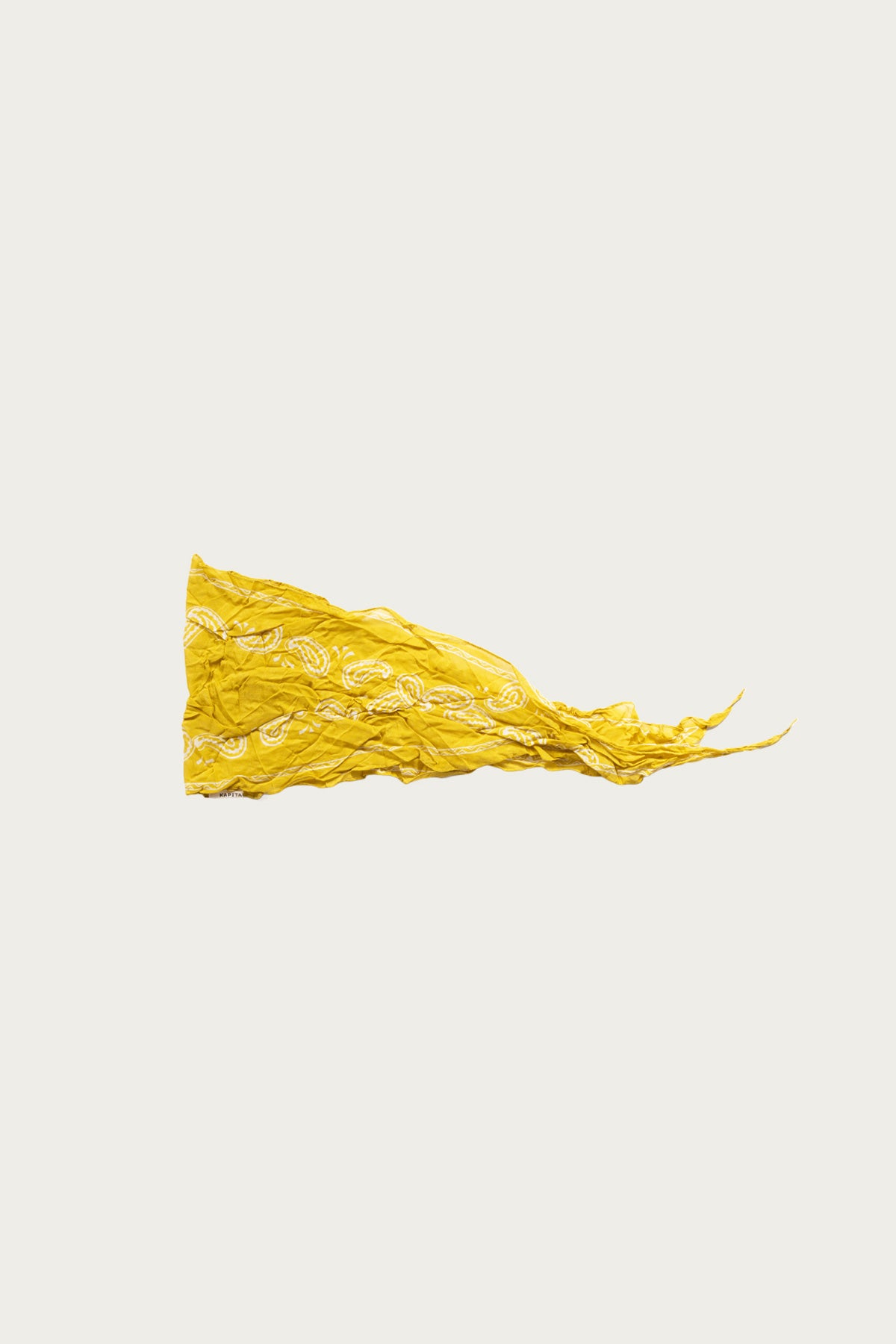 Kapital - WASHER Crinkle Silk Neckerchief (PECOS Paisley) - Yellow - Canoe Club