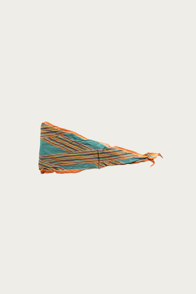 Kapital - WASHER Crinkle Silk Neckerchief (PECOS Stripe) - Turquoise - Canoe Club