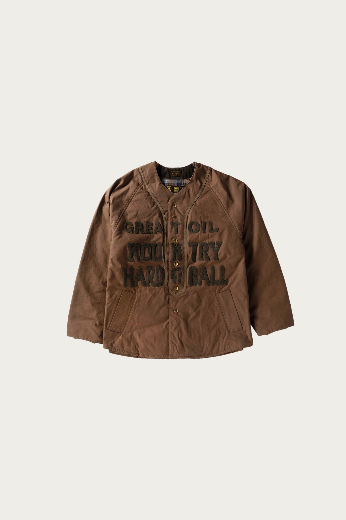 Kapital - Weather Cotton Oil Coating Baseball Blouson - Khaki - Canoe Club