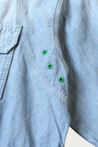 Kapital - Chambray 2TONES BONE Patch Ventilator Workshirt - Sax - Canoe Club