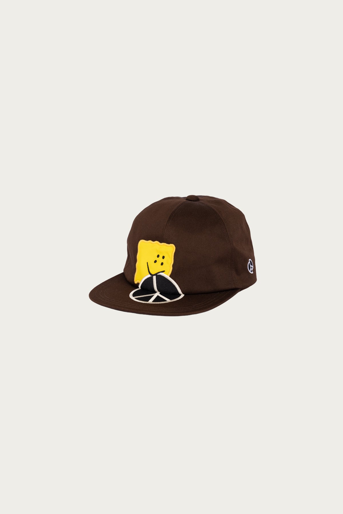 Kapital - Chino Baseball Cap (PECKISH PEACE Embroidery) - Dark Brown - Canoe Club